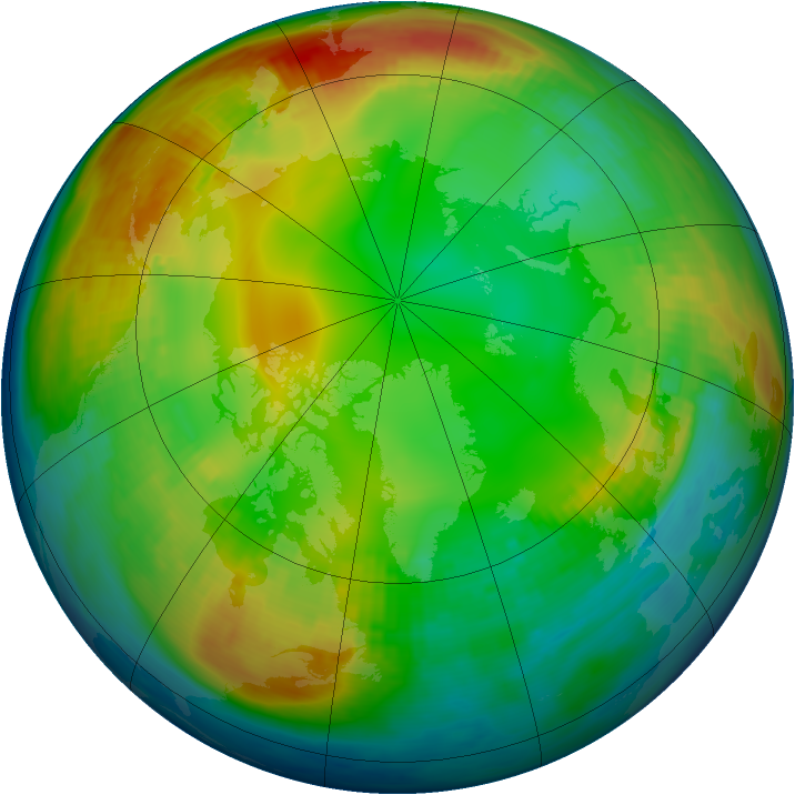 Arctic ozone map for 18 January 1983